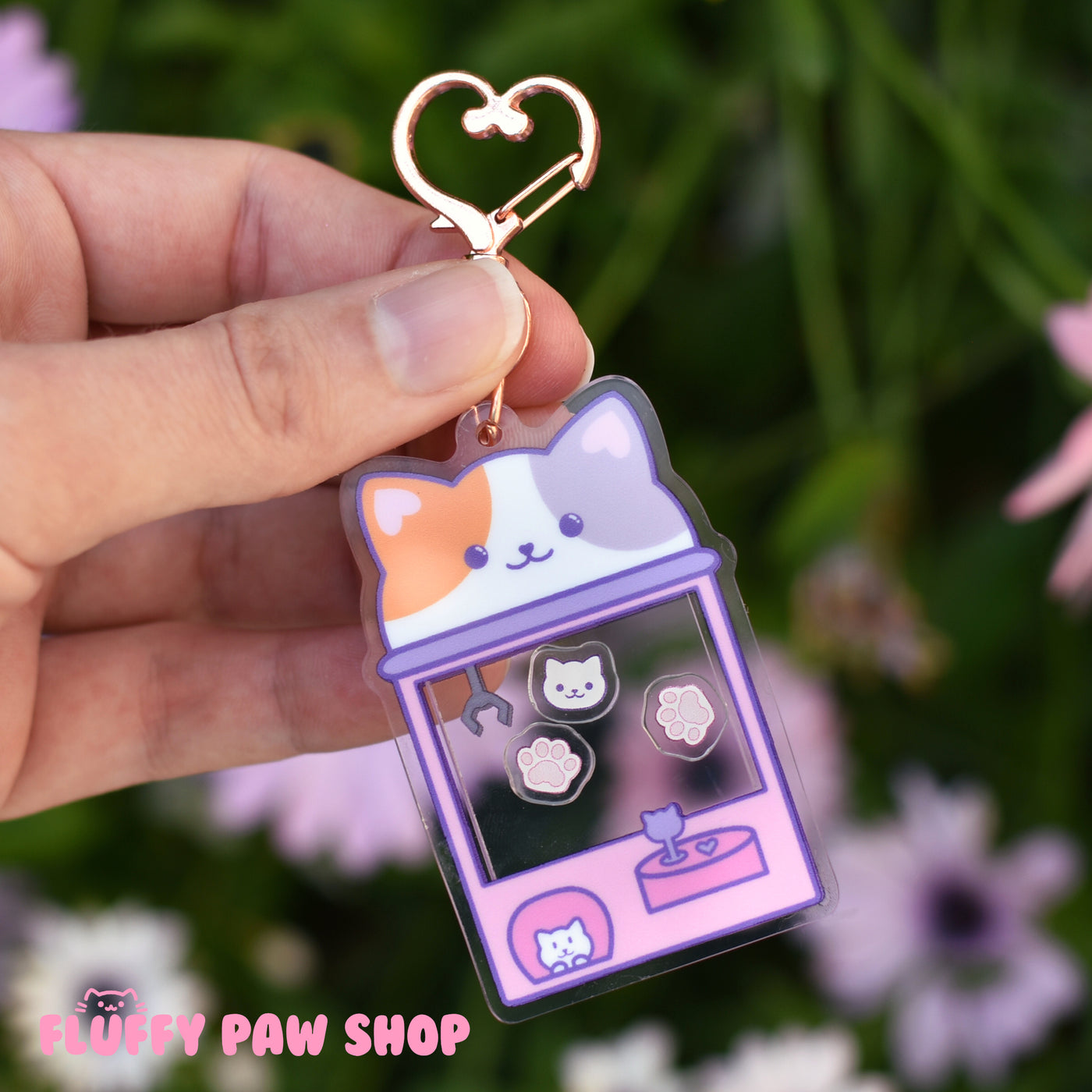 Gamer Kitty Shaker Keychain - Fluffy Paw Shop - Petplay BDSM DDLG Kitten Play Tail Cosplay Furry