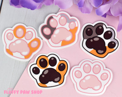 Paw Bundle Vinyl Stickers - Fluffy Paw Shop - Petplay BDSM DDLG Kitten Play Tail Cosplay Furry