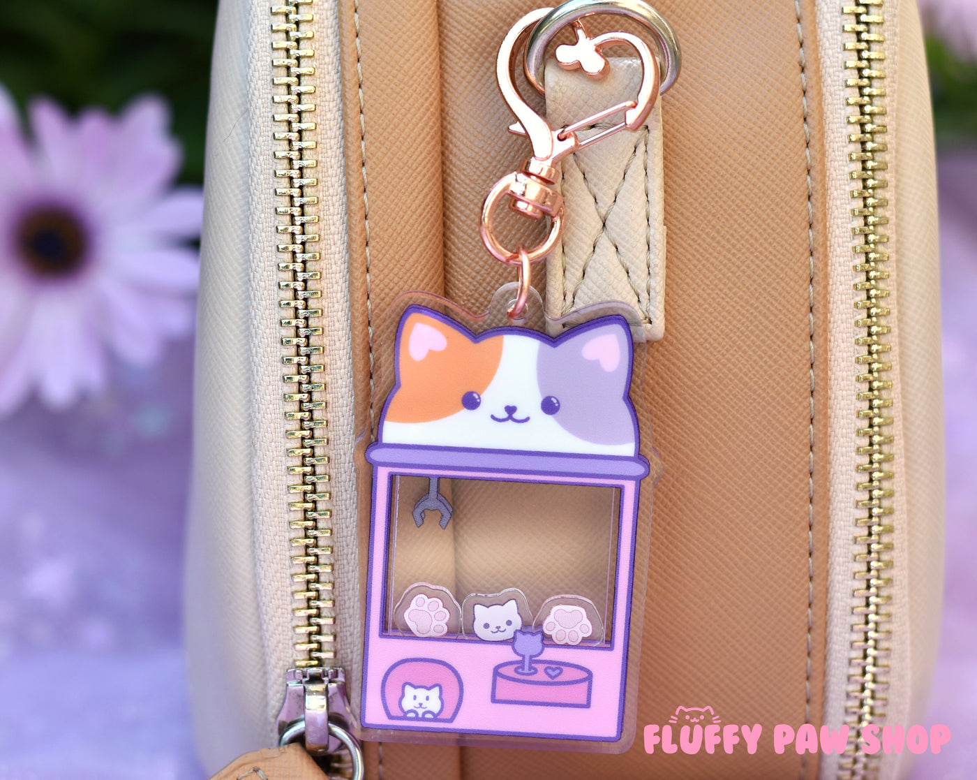 Gamer Kitty Shaker Keychain - Fluffy Paw Shop - Petplay BDSM DDLG Kitten Play Tail Cosplay Furry