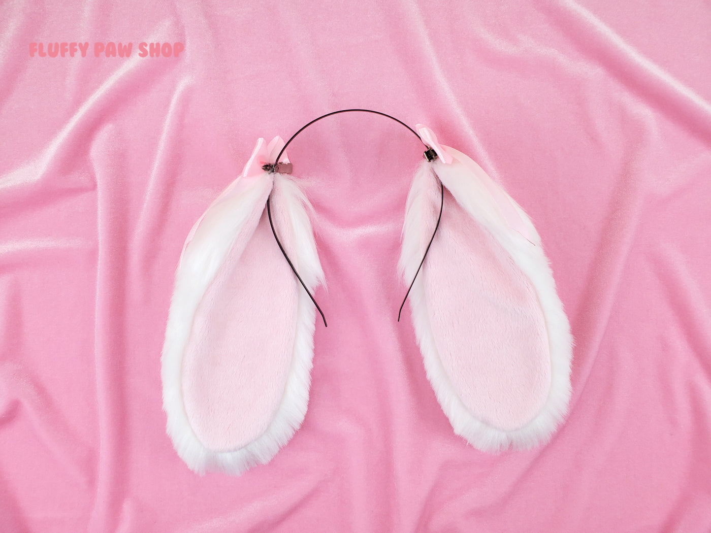 Floppy Bunny Ears & Tail Set - Fluffy Paw Shop - Petplay BDSM DDLG Kitten Play Tail Cosplay Furry