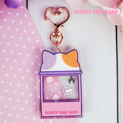 Gamer Kitty Shaker Keychain - Fluffy Paw Shop - Petplay BDSM DDLG Kitten Play Tail Cosplay Furry