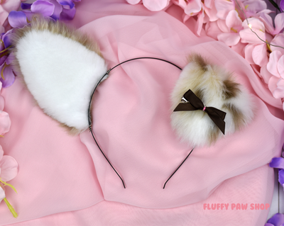 Cookie Dough Fluffy Puppy Ears - Fluffy Paw Shop - Petplay BDSM DDLG Kitten Play Tail Cosplay Furry