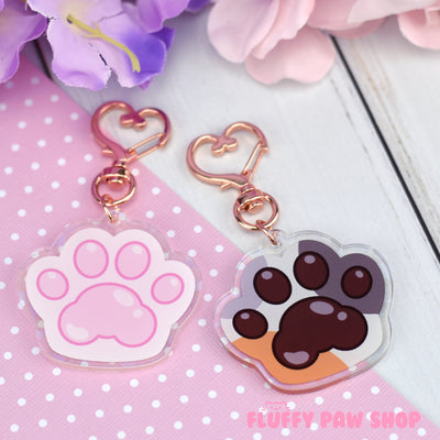 Kitty Paw Acrylic Keychain - Fluffy Paw Shop - Petplay BDSM DDLG Kitten Play Tail Cosplay Furry