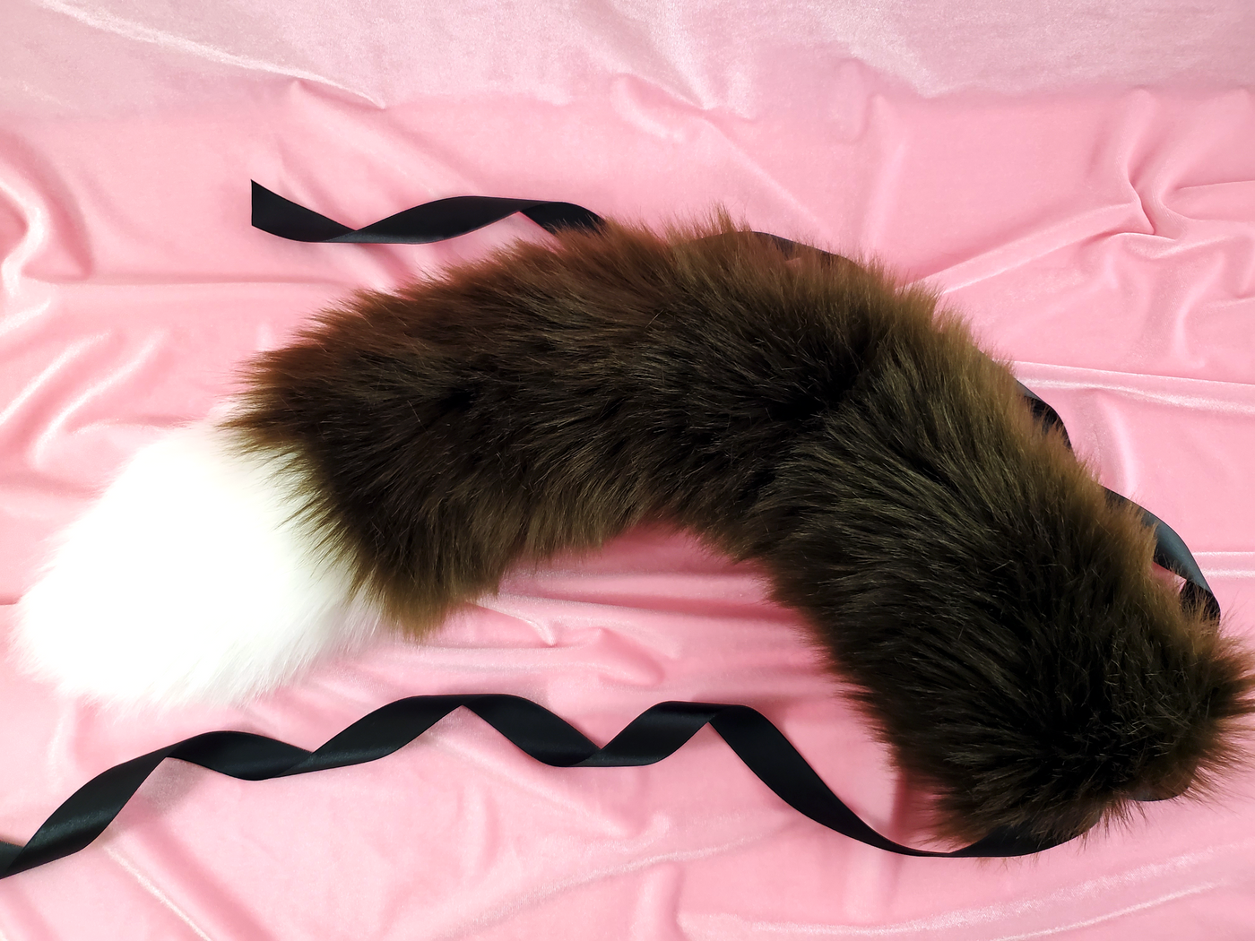 Custom Kitten Tail with Tip - Fluffy Paw Shop - Petplay BDSM DDLG Kitten Play Tail Cosplay Furry