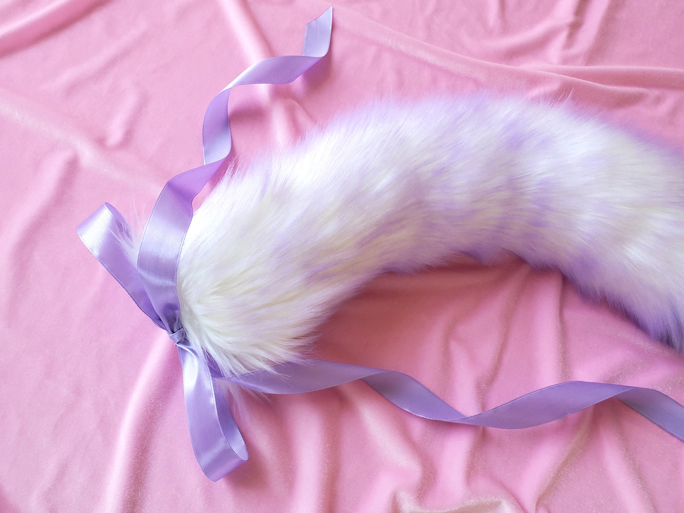 Lavender Cotton Candy Tail - Fluffy Paw Shop - Petplay BDSM DDLG Kitten Play Tail Cosplay Furry