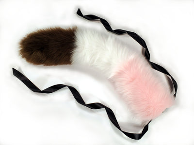 Neapolitan Ombre Kitten Tail - Fluffy Paw Shop - Petplay BDSM DDLG Kitten Play Tail Cosplay Furry