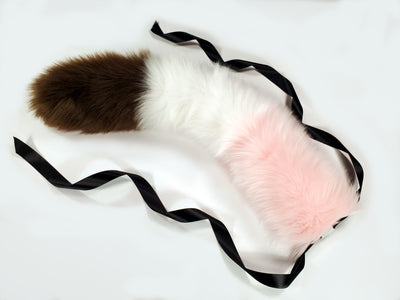 Neapolitan Ombre Kitten Tail - Fluffy Paw Shop - Petplay BDSM DDLG Kitten Play Tail Cosplay Furry