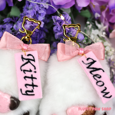 Custom Embroidered Keychain/Keytag - Fluffy Paw Shop - Petplay BDSM DDLG Kitten Play Tail Cosplay Furry